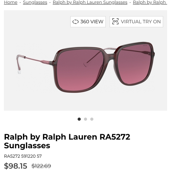 Ralph Lauren Black Sunglasses with Pink Lenses